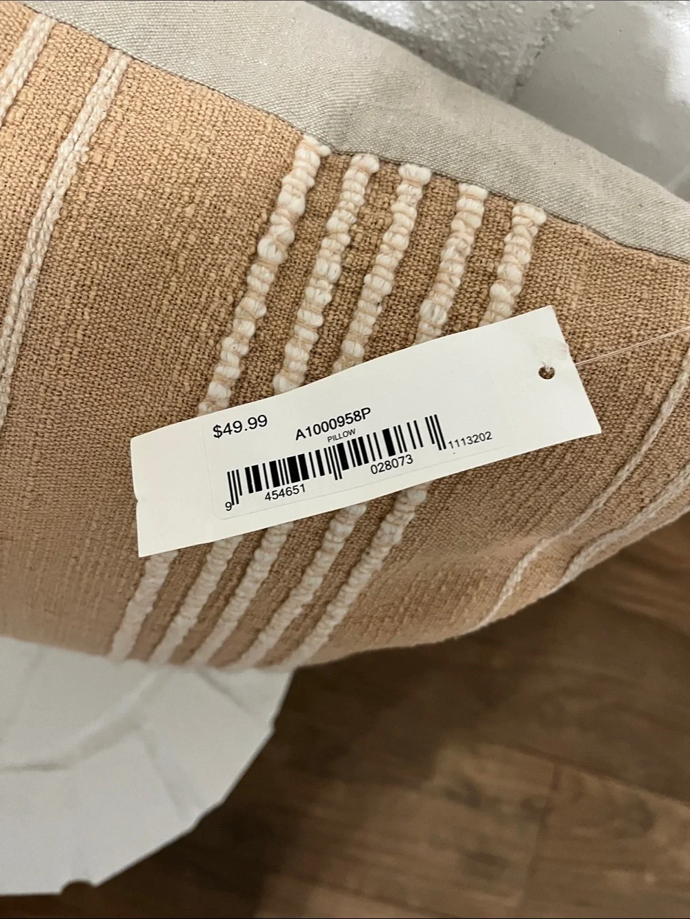 Tan Striped Decorative Throw Pillow Set - Neutral Accent Pillows
